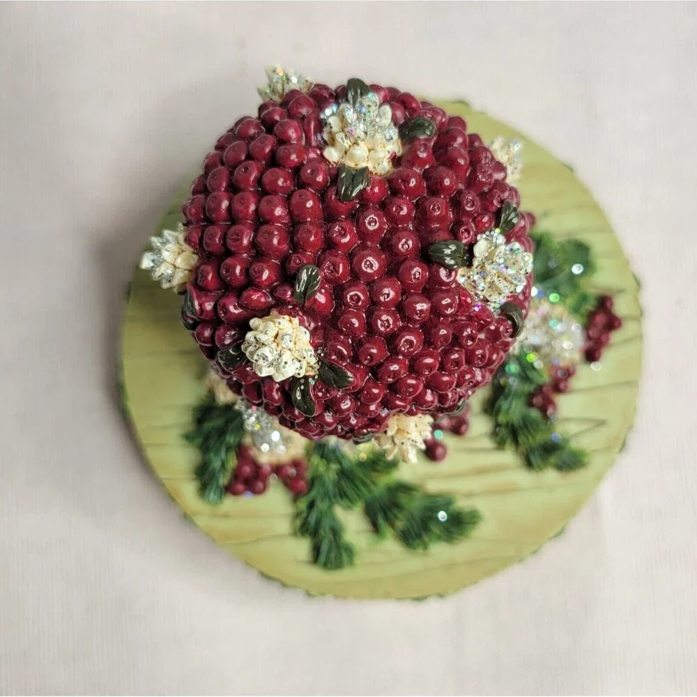 Our America Candle Topper CHRISTMAS TOPIARY Sugar Plum Fits Medium & Large Jars